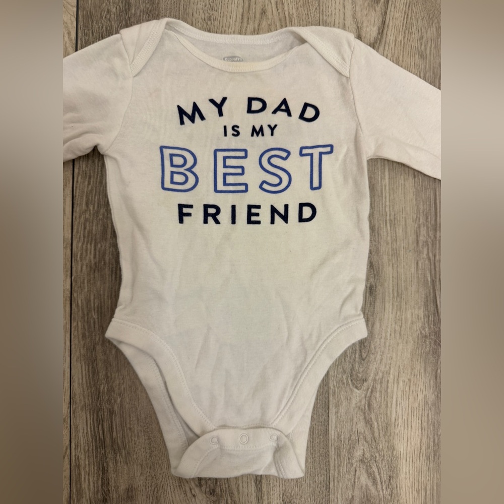 White Baby long sleeve onesie  - 'My Dad is My Best Friend'